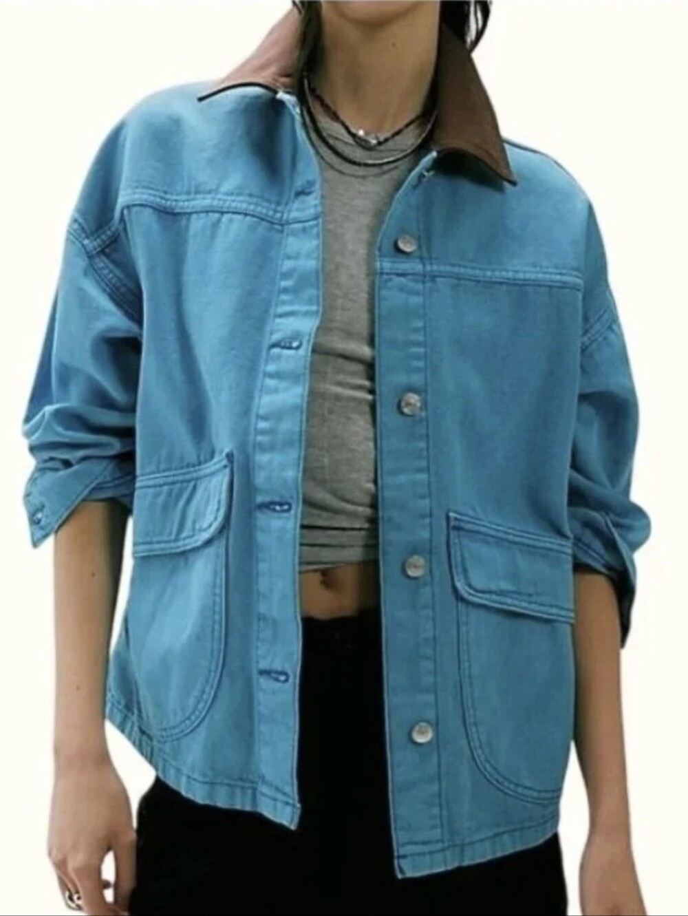 NWT We The Free Lemon Chore Jacket-Ocean Blue